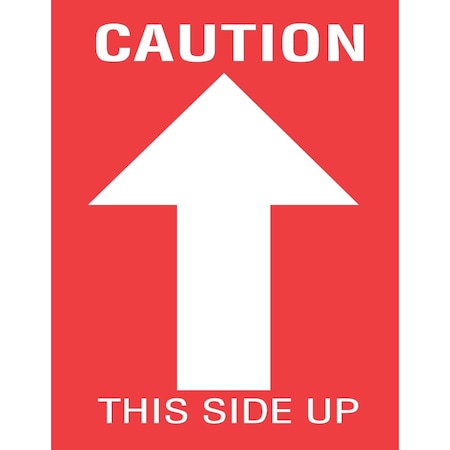 Decker Tape Products Label, DL1490, CAUTION THIS SIDE UP, 3" X 4" DL1490